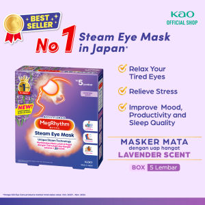 Megrhythm Steam Eye Mask Masker Mata Uap Panas Lavender Scent with Essential Oil 5 pcs - Kompres Mata Panda Insomnia dan Kantung Mata