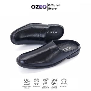 Ozeo - Sepatu Pantofel Pria Dewasa Polos Sandal Pantofel Cowok Sepatu Kulit Formal Kasual Sepatu Kerja L-502