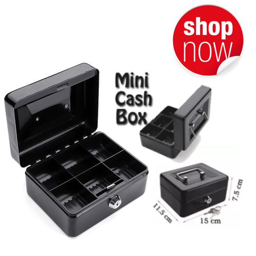 Mini cash box Security Safe Box with key | Lazada PH