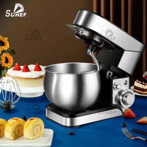 เครื่องตีแป้ง เครื่องผสมอาหาร เครื่องผสมอเนกประสงค์ แบบตั้งโต๊ะ ปรับได้ 6 ระดับ 5.5 ลิตร 1000W Mixing master
