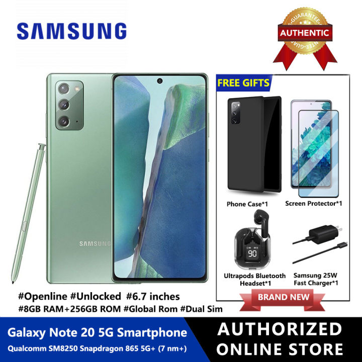 Samsung Galaxy Note 20 5G Dual Sim 8GB RAM+256GB ROM Snapdragon 865 Smartphone Unlocked 6.7 inches SeperAMOLED+ Long-Lasting Battery Mobile Phone
