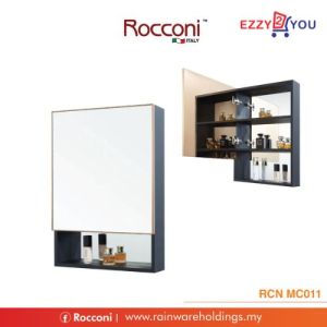 RCN MC011 Stainless Steel Mirror Cabinet Matte Black + Rose Gold