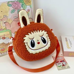 (SG Seller) Lovely Cute Labubu Stuffed Plush Bag Funny Labubu Purse Student Crossbody Bag Monsters Outdoor Travel Bag Toy Birthday Gift