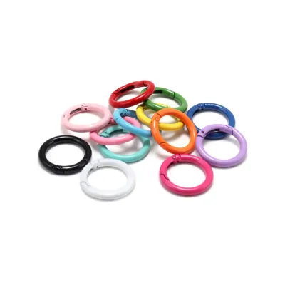 ST.kunkka 2-5pcs 25/34/41mm Metal Gate O Spring Clasps Openable Round Carabiner Keychain Bag Clips Hook Connector For DIY Bracelet Jewelry Making