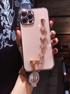 เคส Huawei NOVA Y61 Y70 Huawei Nova Huawei Nova Y90โทรศัพท์เคสซิลิโคนอิเล็กโทรเพลทซิลิโคนกันกระแทกสร้อยข้อมือโคลเวอร์ดีไซน์ใหม่สำหรับ DDSYC02เด็กผู้หญิง