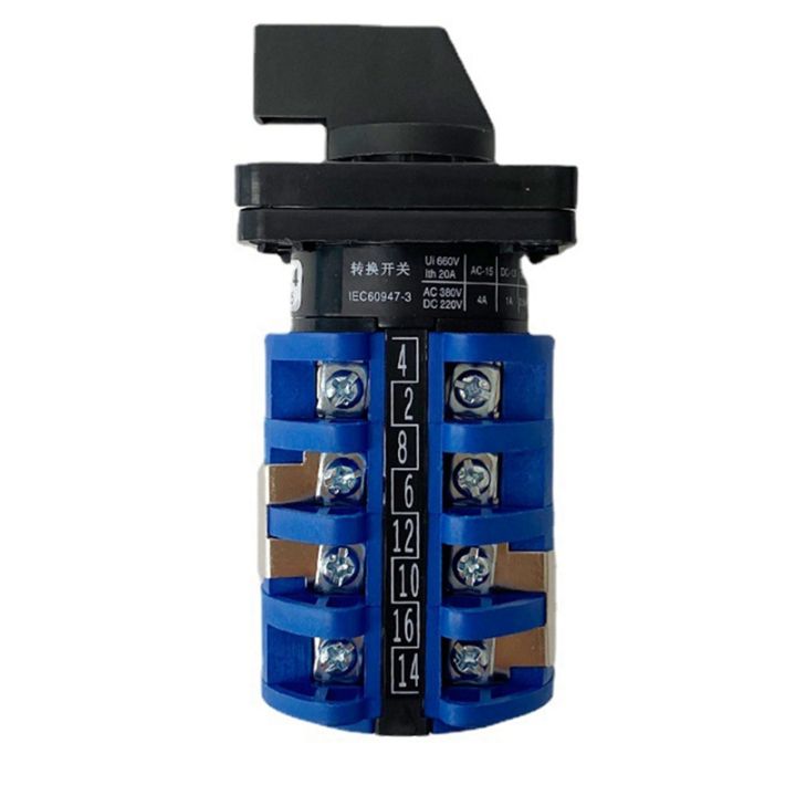 Rotary Switch OnOffon 3 Position 4 Phases 20A 500V Small Plate