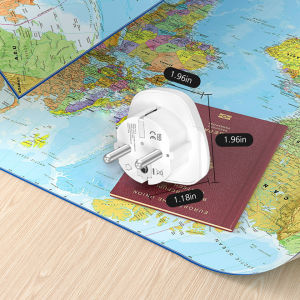 LENCENT 2X Philippines Japan 3 Pins to 2 Pins Europa Adapter Plug papuntang European 2 Pin Travel AdapterCharger Converter (White)