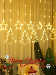 Christmas Curtain Lights 3M 10 Branches LED String Lights USB Powered Remote Control 8 Modes Window Home Decor