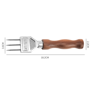 Three Pronged Ice Pick Manual Ice Crusher Stainless Steel Ice Chipper With Wood Handle For Bartender