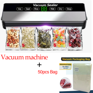 Automatic Vacuum Sealer Machine Compression Sealing Machine Evacuation Machine Food Plastic Packaging Vacuum Bag