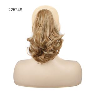 NBANLIKE 12 inch Tóc nối kiểu đuôi ngựa Tổng hợp Kẹp tóc Tóc đuôi ngựa ngắn xoăn Sợi chịu nhiệt Giả mạo Tóc giả kiểu đuôi ngựa dành cho phụ nữ
