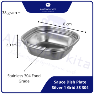 Wadah Tempat Bumbu Kecap Sambal Piring Kecil Saus Kondimen Korea Sekat Stainless 304 Food Grade