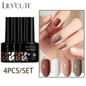 UR SUGAR 4Pcs/Set Fashionable Nail Gel Polish 7ML Soak Off UV/LED Nail Art Polish Long Lasting