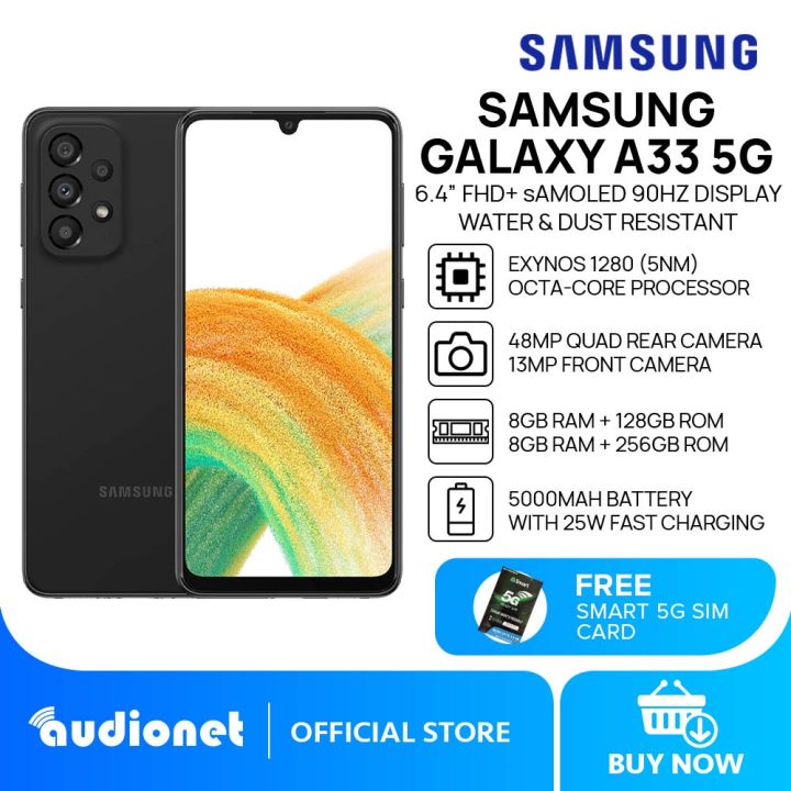 Samsung Galaxy A33 5G Cellphone 8GB RAM+128GB256GB ROM 6.4 FHD+ sAMOLED  Infinity-U Display