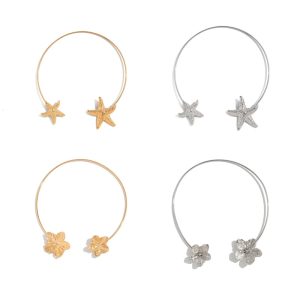 Elegant Flower/Starfish Open Necklace Adjustable Neckchain Stylish Clavicle Chain Neck Accessories for Trendy Women