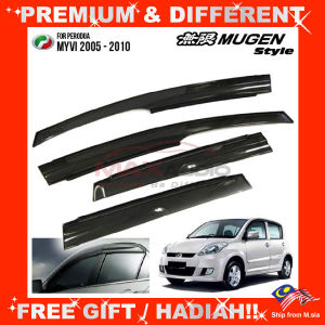 PERODUA MYVI SE1 SE2 LE 2005 - 2010 MUGEN Door Visor Grade A Premium Acrylic Smoke Black Rain Guard Window Car Air Press