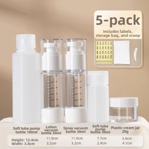OMQAIO Transparent Travel Refillable Bottles Set Leak Proof Reusable Shampoo Empty Container Convenient Save Space Lotion Spray Bottle Toiletries