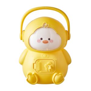 NCNC(OKDEALS01) Cartoon Cute Duck Coin Bank with Key Duck Shaped Creative Coins Storage Box Birthday Gift Portable Duck Money Savings Tank Home Ornament