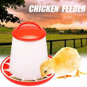 JNFGTV Plastic Reusable Handle Water Chicken with Lid Feed Bucket Farm Supplies Feeders Poultry Tool