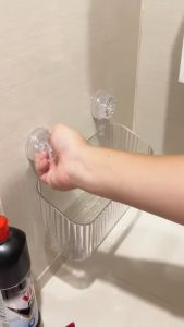 ชั้นวางฝักบัว ถ้วยดูด ฝักบัว ชั้นเก็บของ ห้องน้ําแบบถอดได้ ตะกร้าอาบน้ํา ถ้วยดูดที่แข็งแกร่ง ชั้นวางฝักบัว โปร่งใส HE0153