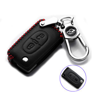 Car Leather Flip Folding Key Cover For Peugeot 308 408 508 208 206 207 2008 3008 4008 5008 Flip Key Case Remote case