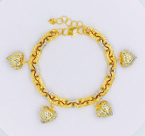 MJ Jewellery 375/9K Gold Sauh Bracelet with Love T99 (L Size)