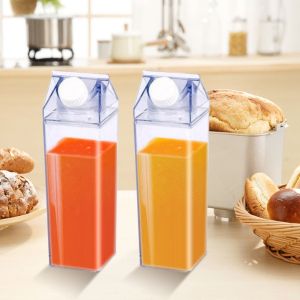 水瓶 water bottle 水壶 thermos botol air korean style cute bottle drink water water tumbler XYAX(XUNJIE) Tea Large Capacity Leak-Proof Clear Outdoor Milk Carton Water Bottle Drinking Bottle Plastic