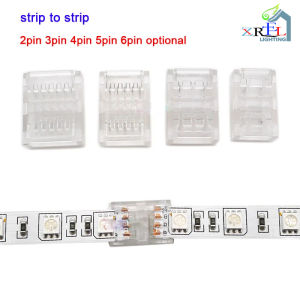 5pcs 2pin 3pin 4pin Transparent Solderless Cover Connector for Single Color CCT 5050 RGB RGBW 2835 SMD LED Strip