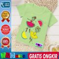 D&C KIDS Atasan kaos anak perempuan lengan pendek ukuran 1-10 tahun double dance  dc431. 