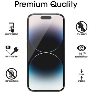 Full Cover 9H Transparent Clear Screen Protector Tempered Glass Film for iPhone 17 17pro max 16pro iPhone16 iPhone15 iPhone13 iPhone12 iPhone11 iPhone14 iPhone14 pro 14Pro Max 14Pro14Plus iPhone X / XS / XR / XS MAX / 6 7 8 Plus
