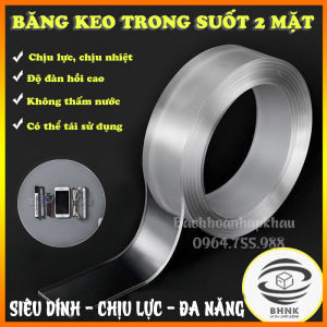 Băng keo Nano 2 mặt trong suốt siêu dính Đa Năng - Dán Tường Treo Đồ Treo Tranh Ảnh Cố Định Vật...