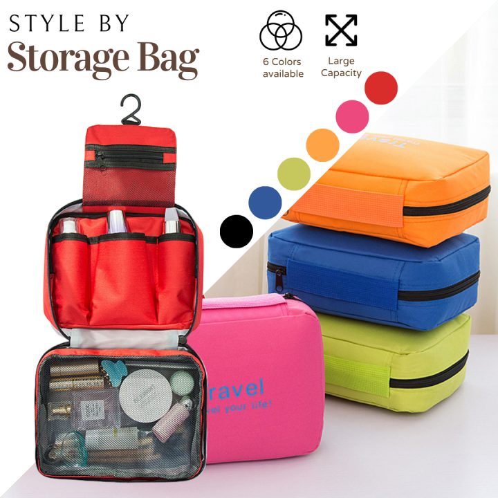 Style By Korean Multipurpose Travel Organizer Kit Pouch Bag with Hook Luggage Bag Travel Make Up
