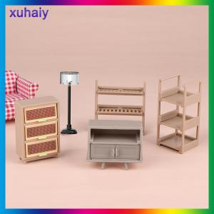 xuhaiy บ้านตุ๊กตา1 12ชั้นวางรองเท้าชั้นวางหนังสือโคมไฟชั้นหนังสือนาฬิกาแขวนผนังบ้านตุ๊กตาห้องนั่งเล่นเฟอร์นิเจอร์ตกแต่งบ้านตุ๊กตาอุปกรณ์ตกแต่งบ้าน