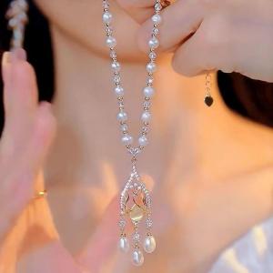 Dây chuyền đính đá dễ thương WE57.45748 - dây chuyền tầng trang sức nữ dây chuyển đi tiệc vòng cổ bạn thân sợi dây chuyền nữ stones beads vòng cổ nữ 1k dây chuyền hàn quốc BSTDC - [NaLa Shop]