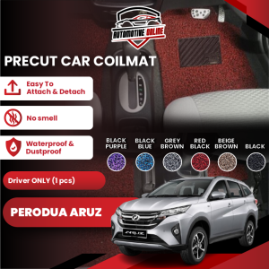 Perodua Aruz OEM PRECUT PVC CARPET Coilmat Karpet Magic Grip (Driver ONLY - 1PC ) 15MM