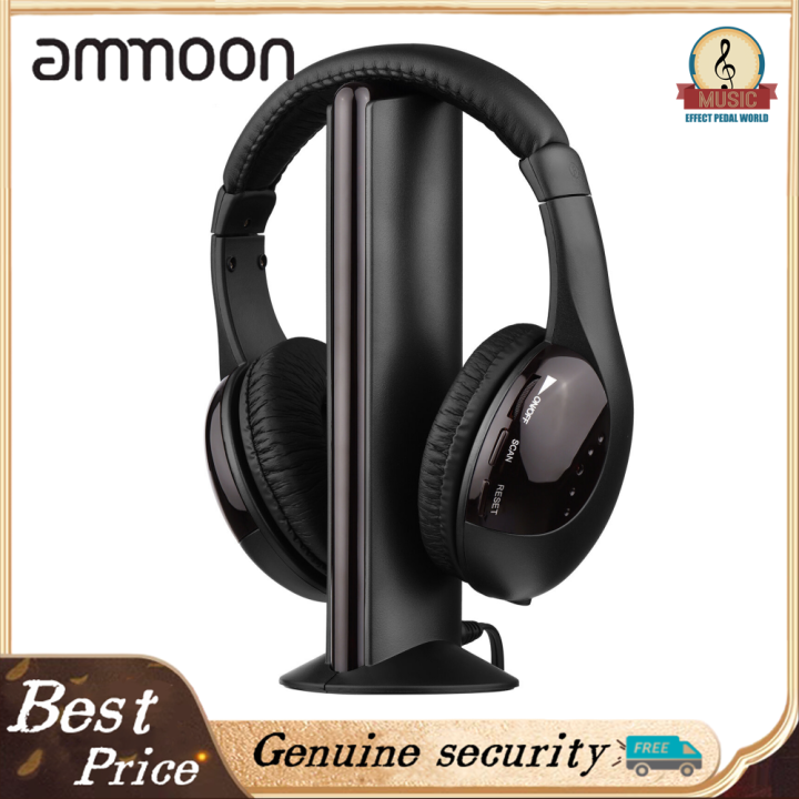 5-in-1 Multifunctional Wireless Headset FM Hi-Fi Wireless Headphone Emitter  Receiver Set FM Radio Computer TV Monitor Cordless Headphone Wired