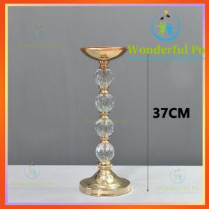 PENDIM Acrylic Beads Flower Holder Wedding Party Table Center Piece Gold Vase Family Hotel Decorativ