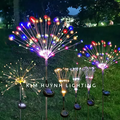 Đèn LED pháo hoa năng lượng mặt trời 8 CHẾ ĐỘ NHÁY 120LED trang trí sân vườn lối đi ngoài trời