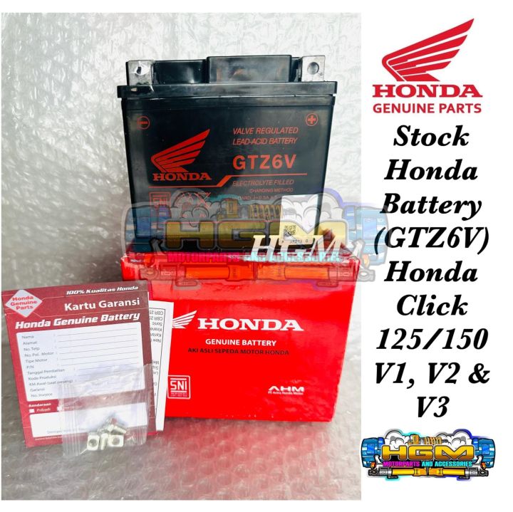 HONDA STOCK BATTERY (GTZ6V GS) FOR HONDA CLICK 125i/150i V1, V2 & V3