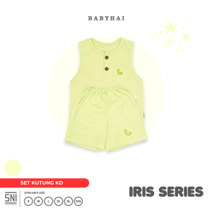 BABY HAI Iris Set - Setelan Kutung Kancing Depan Baju Kutung Celana Pendek - Seri Hijau