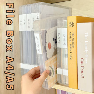 A4/A5 File Box Transparent Box Large-Capacity File Data Box Desktop Storage Box Office Supplies