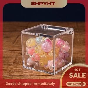 SHPYHT Rõ ràng Acrylic vuông Cube hộp có nắp đậy bền Kẹo hộp nhiều sử dụng trong suốt trường hợp tổ chức container