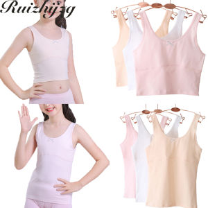 Ruizhijzg Ready stock Girl Kids Camisole Singlet Bra Cotton Tank Top Children Underwear Young Teenager Sports Training Tops Crop Teens For Girls Junior School Students Vest