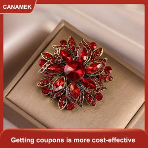 【CANAMEK】 1pcs sáng tạo Tinh thể thủy tinh pins Stylish rhinestone hoa trâm cài cho phụ nữ tổ chức sự kiện vui sang trọng quà tặng năm mới bạn bè trang trí