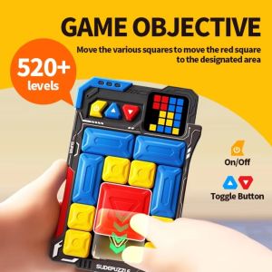 DSFIF Handheld Games Smart Super Slide Puzzle Games Interactive Plastic Problems Intellectual Clearance Toys Smart Sensor Game Challenges Logical Thinking Educational Toys Kids Gifts