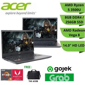 Laptop Slim Gaming Desain dan Rendering Acer Aspire 3 A314-22-R7EC - AMD Ryzen 5 3500U RAM 8GB SSD 256GB AMD VEGA 8 14"