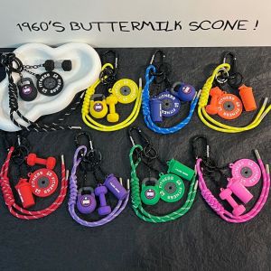 NVIEN1 พร้อมหัวเข็มขัดรูปตัว D ห่วงโซ่กุญแจแผ่นบาร์เบล คีตเทิลเบลล์ ขนาดเล็ก ห่วงกุญแจดัมเบลจำลอง เจ๋ง แก้วน้ำ จี้ซีรีส์ฟิตเนส ฟิตเนสโปรเพิล