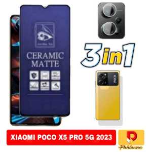 PAKET 3 INC 1 TEMPERED GLASS MATTE CERAMIC ANTI BLUE FOR XIAOMI POCO X5 PRO 5G / POCO F5 / XIAOMI POCO X5 5G 5G / POCO M5S MATTE CERAMIC ANTI PECAH