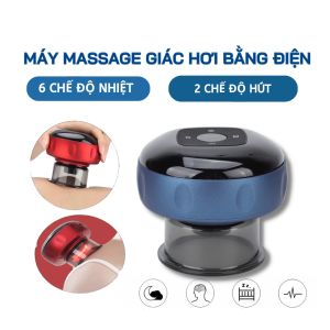 Máy Cạo Gió Giác Hơi Điện Tử Pin Sạc Màn Hình LED Có Nhiệt Hồng Ngoại Lực Giác Mạnh Hút Xả Tự Động Giúp Lưu Thông Khí Huyết