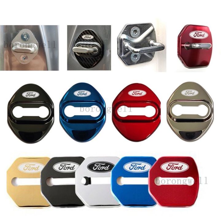 4Pcs/Set Ford Car Door Lock Protection Cover Case Stainless Steel Case